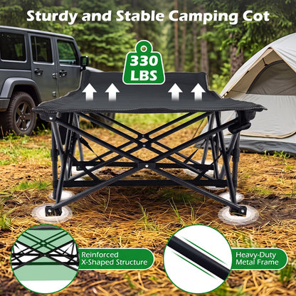Camping Cot with Padded Mat