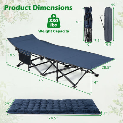 Camping Cot with Padded Mat