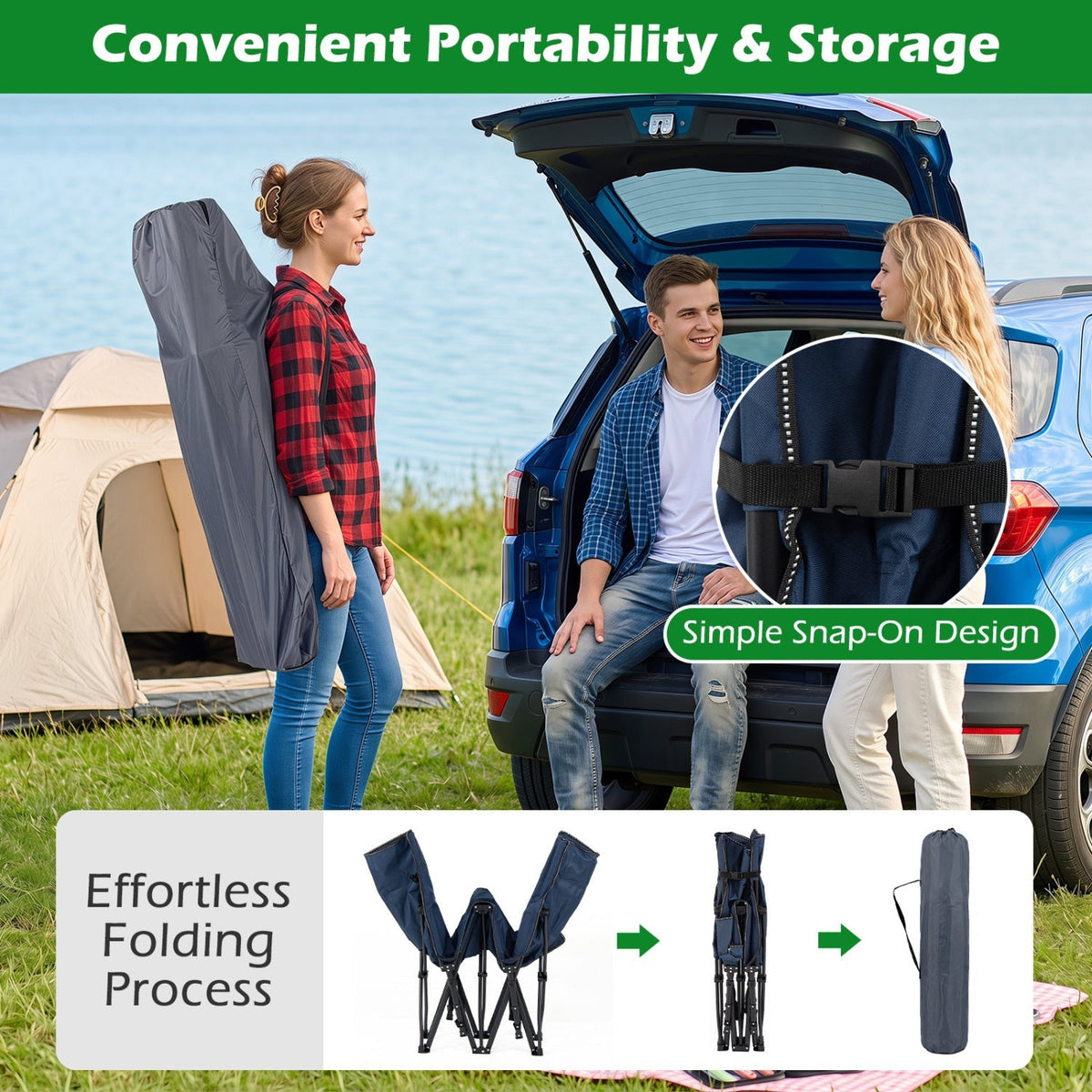 Camping Cot with Padded Mat