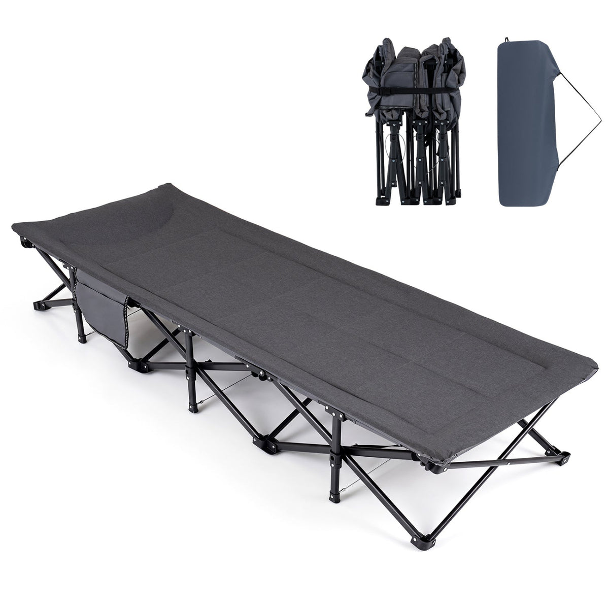 Camping Cot with Padded Pillow and Storage Pouch