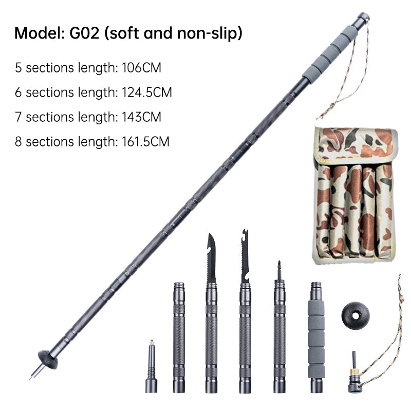 Folding telescopic tactical walking stick