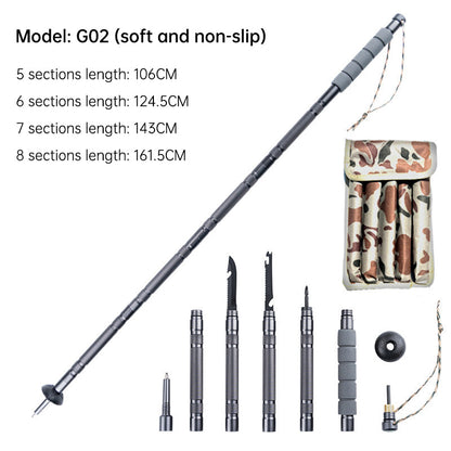 Folding telescopic tactical walking stick