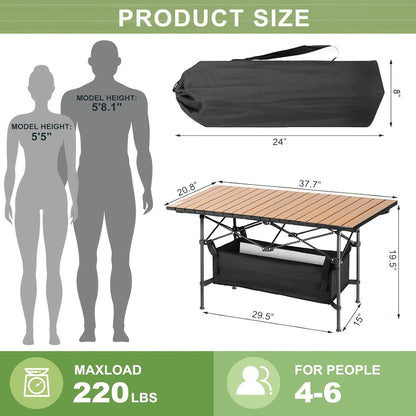 Folding Table - Adjustable Height