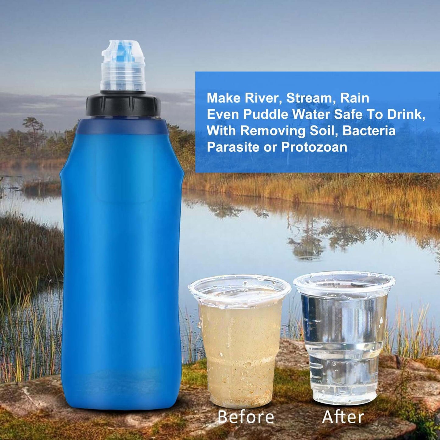 Collapsible Water Filter Bottle