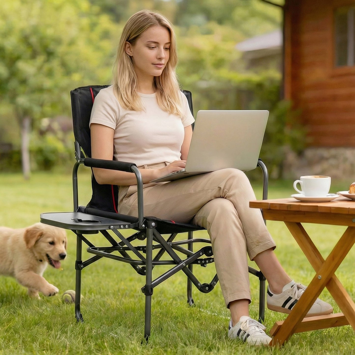 Camping Chair with Side Table