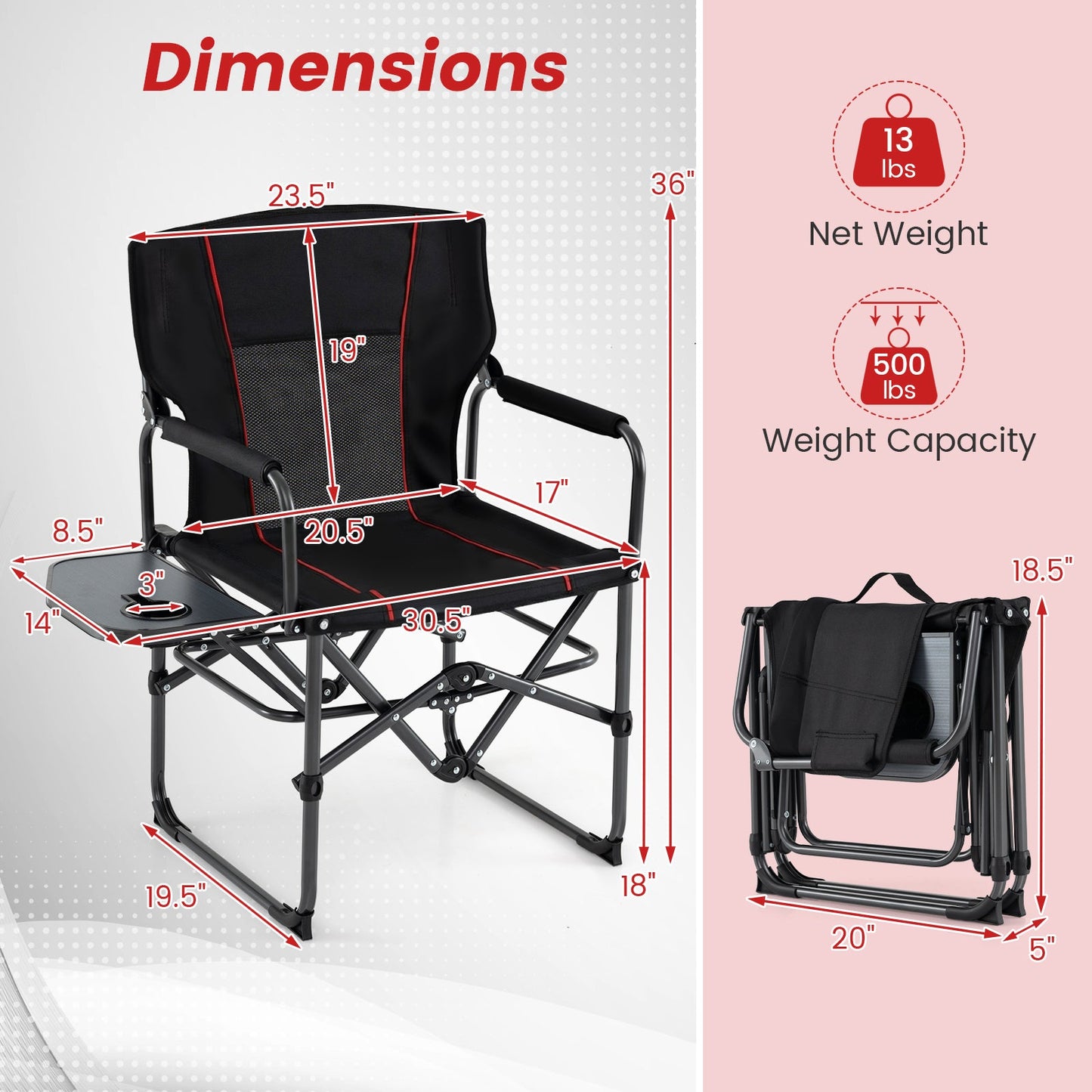 Camping Chair with Side Table