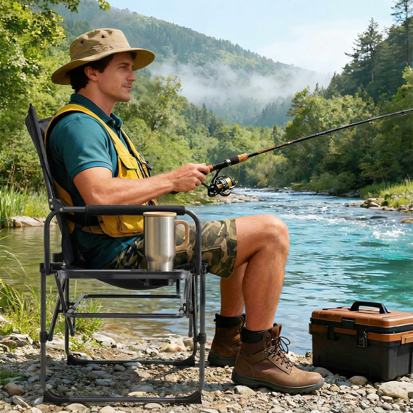 Camping Chair with Side Table