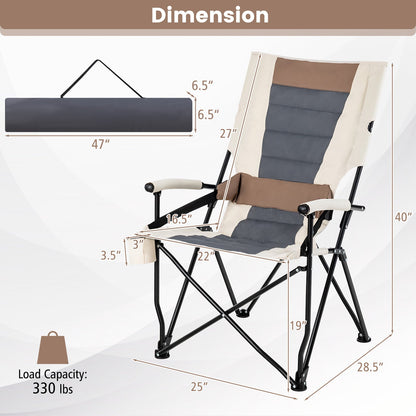 Camping Chair - Cup Holder - Lumbar Pillow