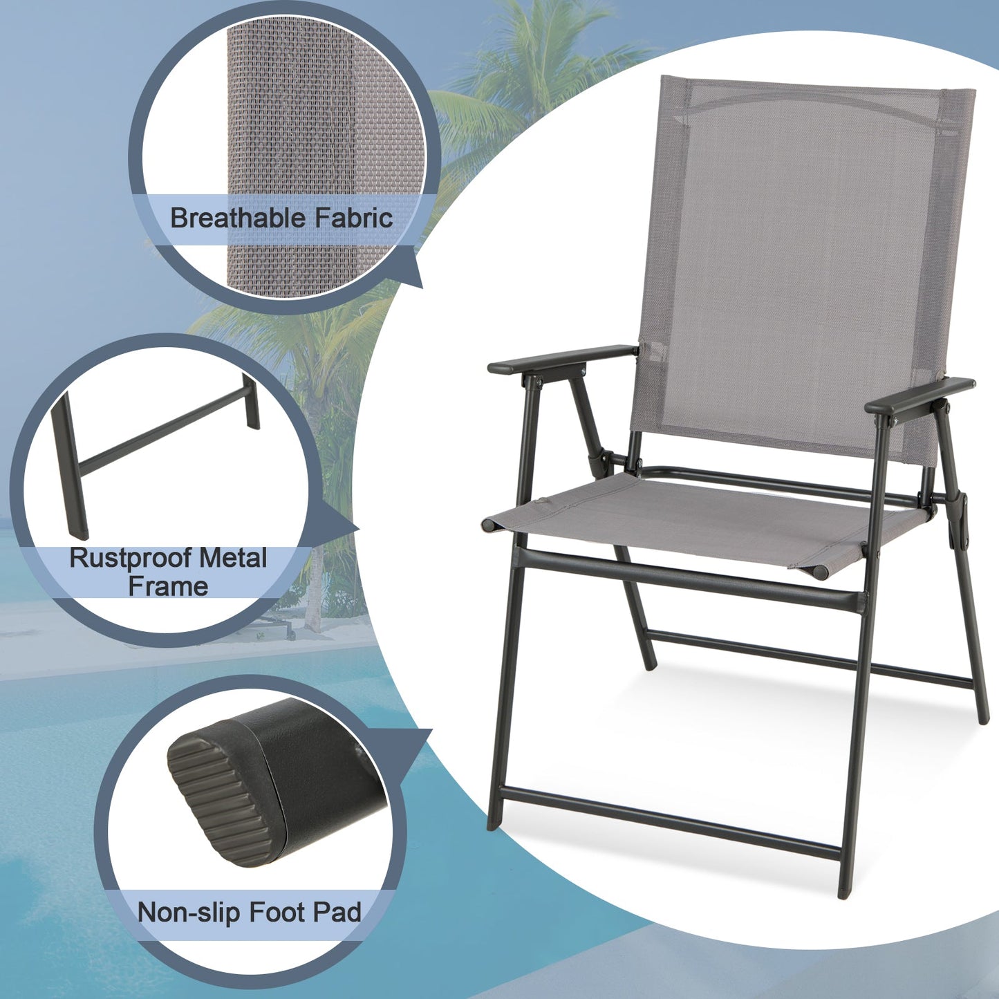 Folding Chairs with Armrests