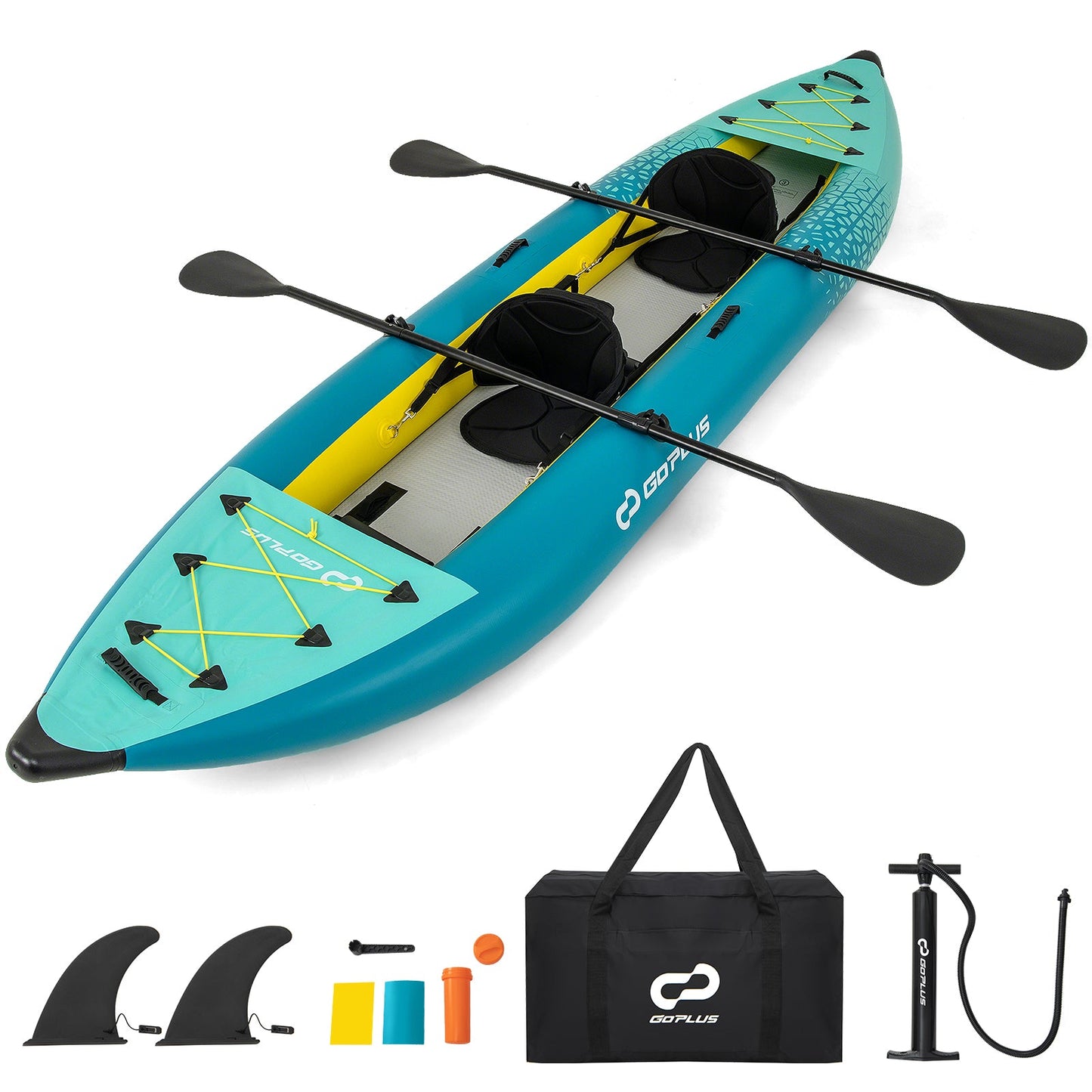 2-person Kayak /Aluminium Oars / Repair Kit