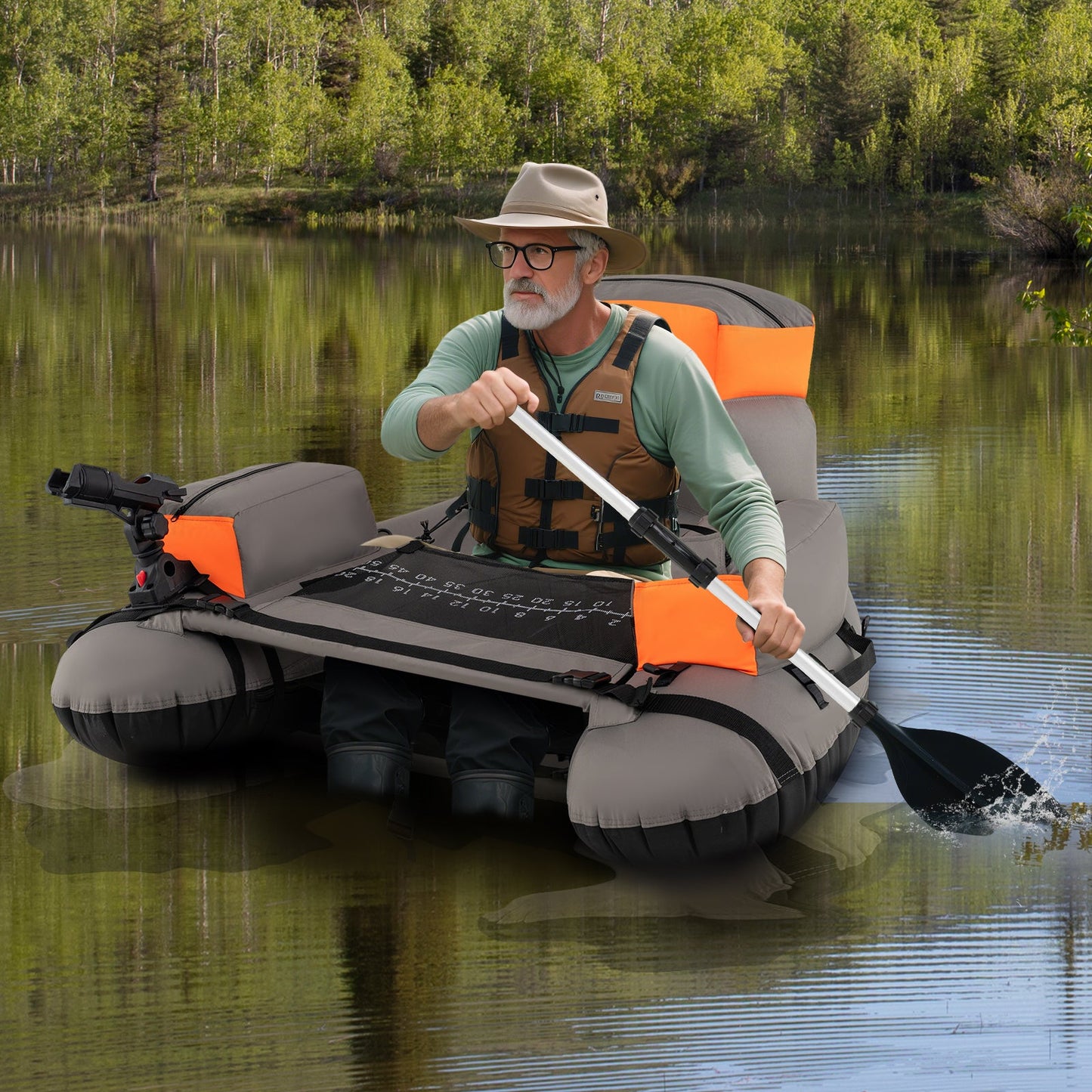 Inflatable Fishing Tube - Shoulder Straps - Storage