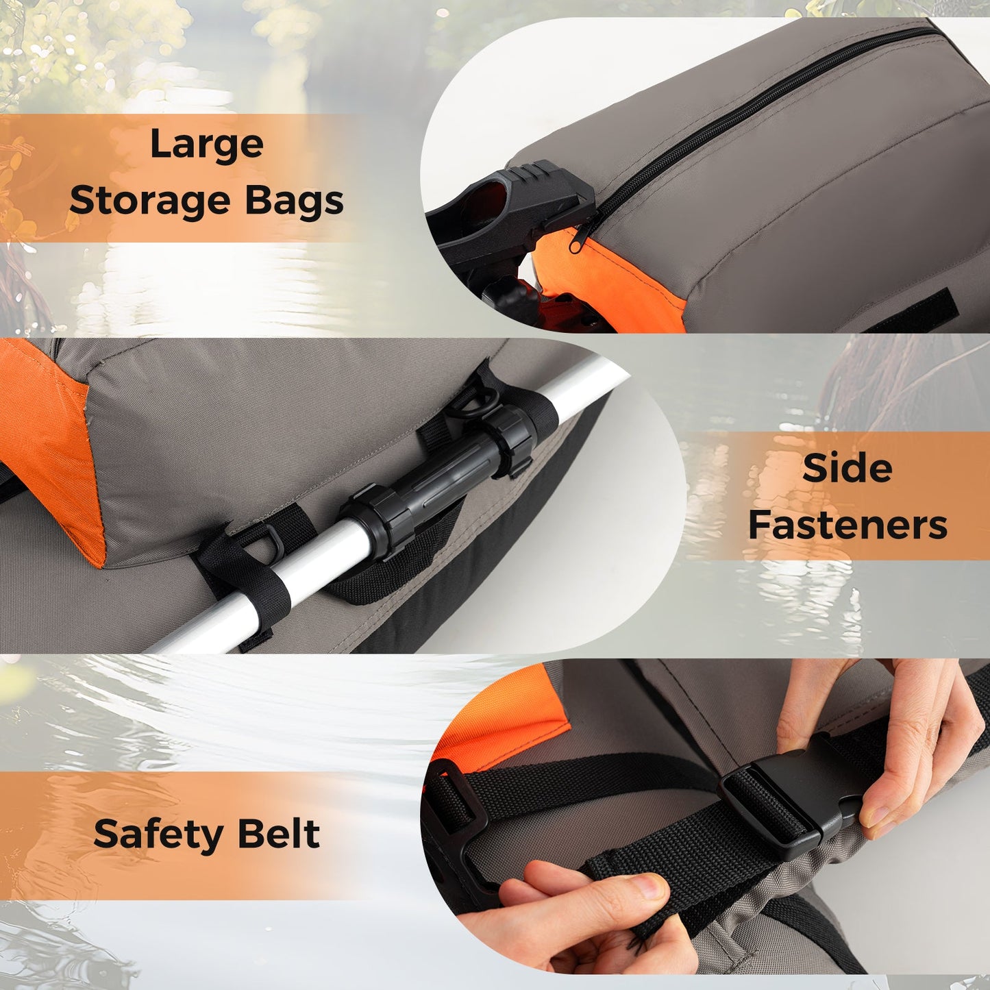 Inflatable Fishing Tube - Shoulder Straps - Storage