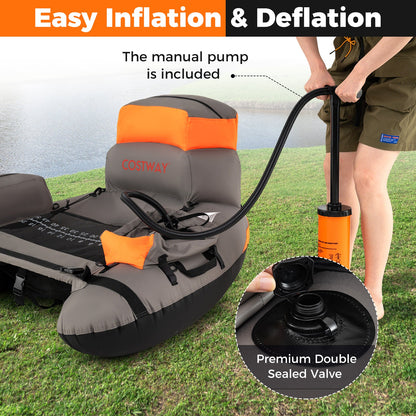 Inflatable Fishing Tube - Shoulder Straps - Storage