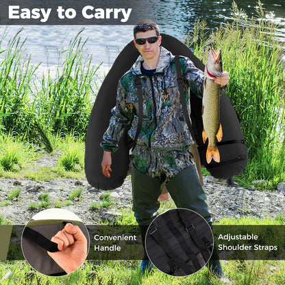 Inflatable Fishing Tube - Shoulder Straps - Storage