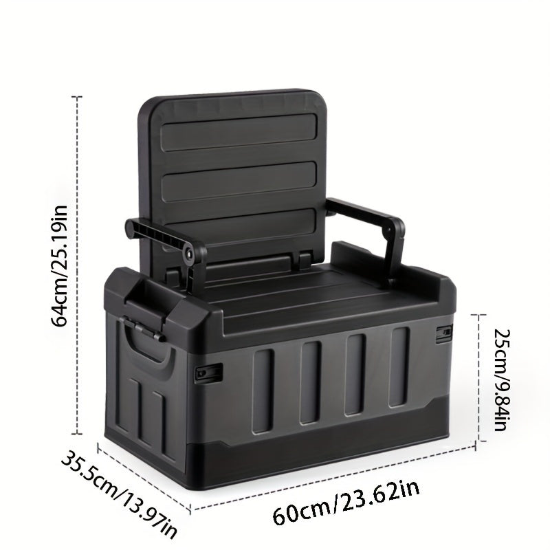 Foldable Stool with Backrest & Storage