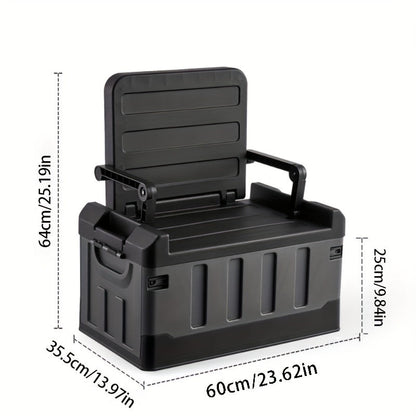Foldable Stool with Backrest & Storage