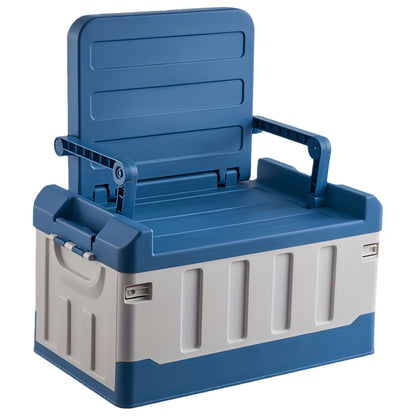 Foldable Stool with Backrest & Storage