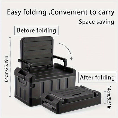 Foldable Stool with Backrest & Storage