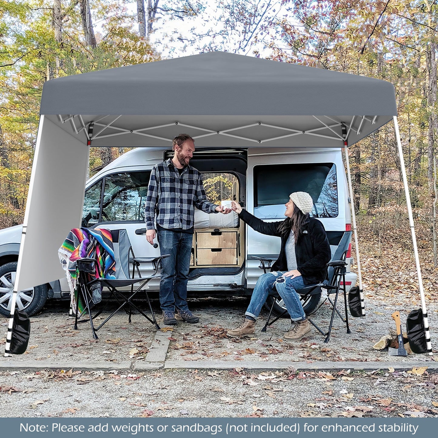 8 X 8 Pop up Canopy Tent with 1 Sidewall