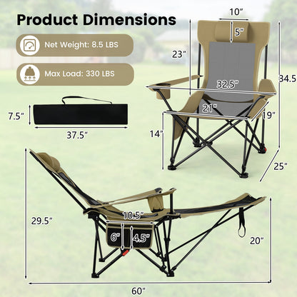 Reclining Camping Chair - Footrest