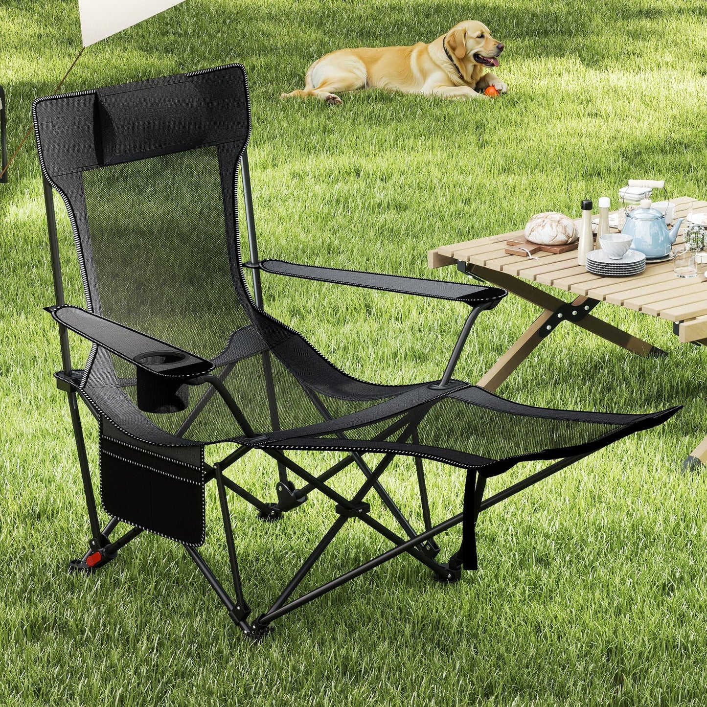 Reclining Camping Chair - Footrest