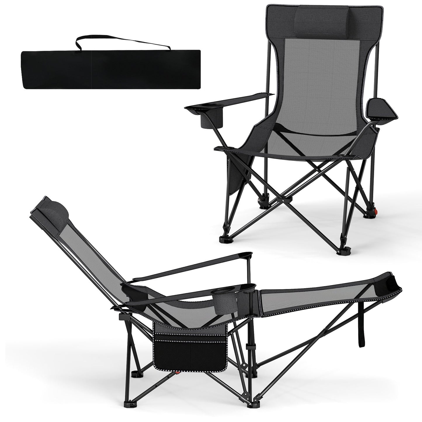 Reclining Camping Chair - Footrest