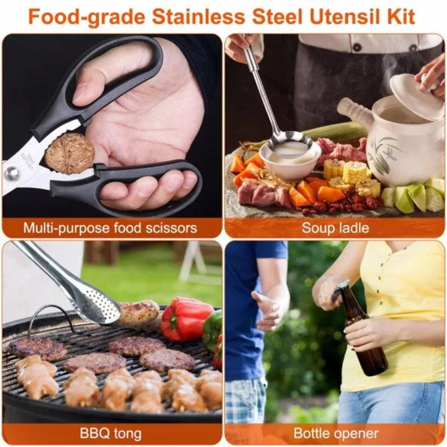 19Pcs Camping Cooking Utensil Kit