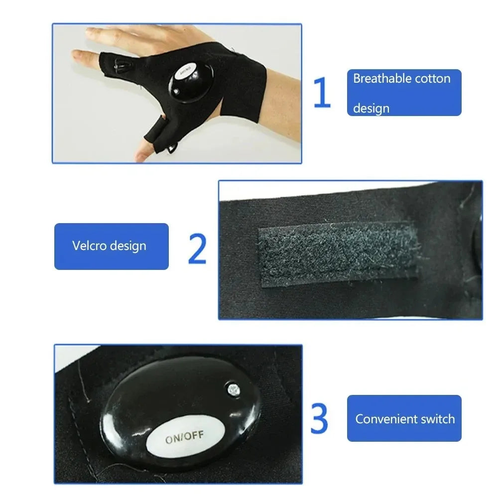 Fingerless Gloves Flashlight