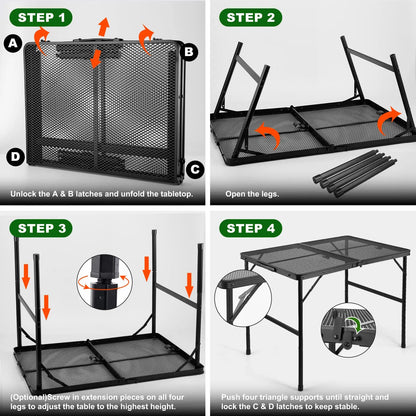 All Purpose Folding Metal Table