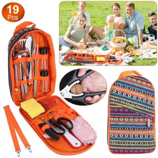 19Pcs Camping Cooking Utensil Kit