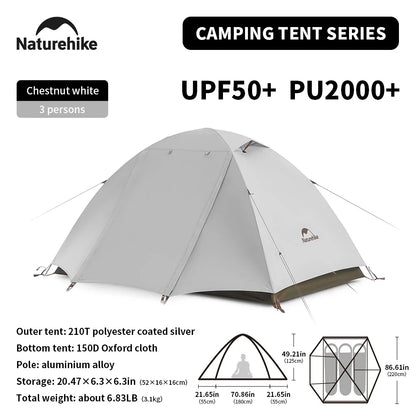 Camping Tent 2-3 People Waterproof UPF50+