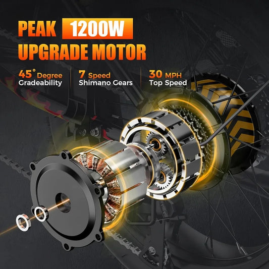 1200W Peak Electric Bike - 30MPH