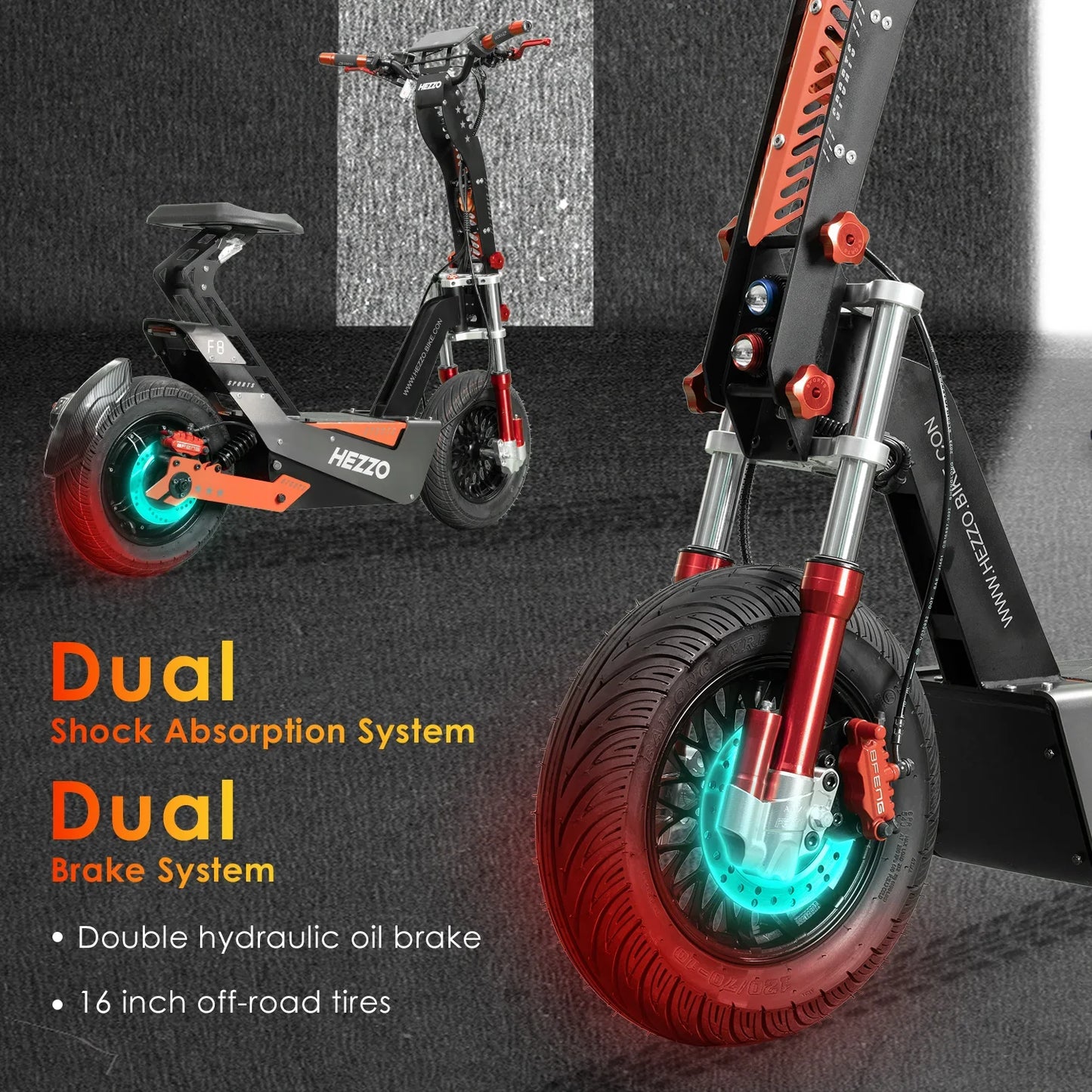 HEZZO-F8 Electric Scooter - 8000W Power