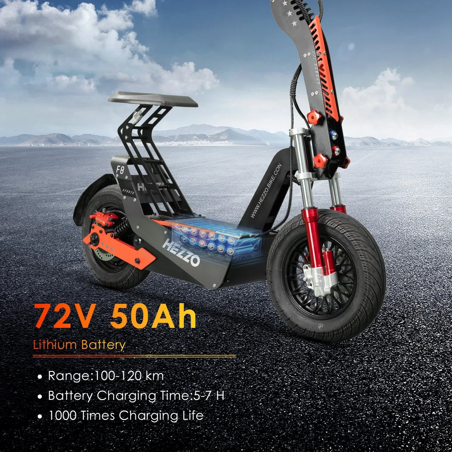 HEZZO-F8 Electric Scooter - 8000W Power