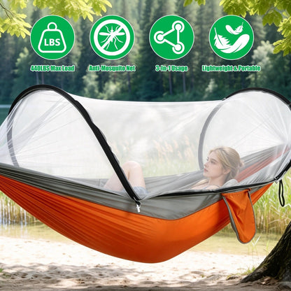 Hammock with Mosquito Net 3-in-1 Portable 440lbs