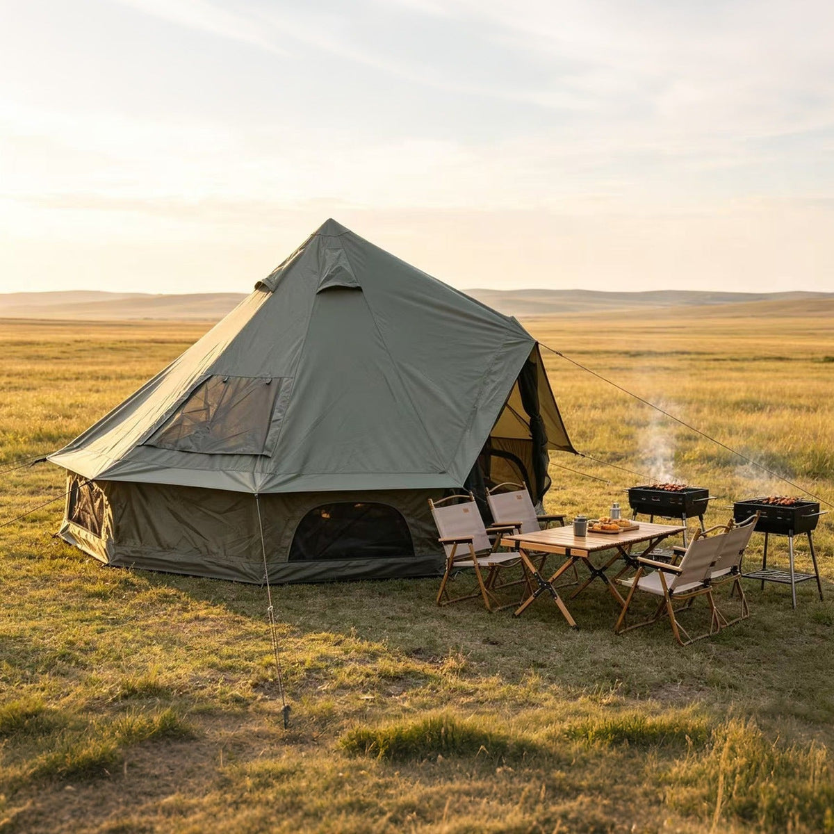 Oxford Bell Tent 13.1FT with Stove Jack