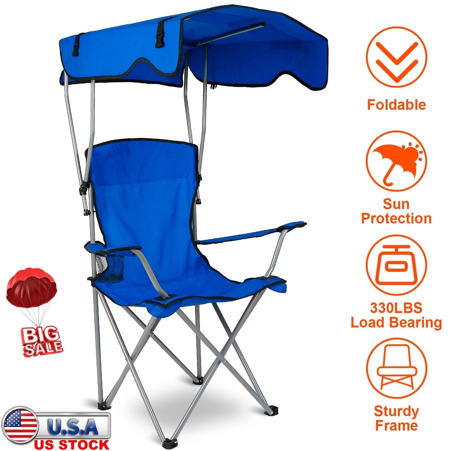 Canopy Chair 330LBS w/ Cup Holder