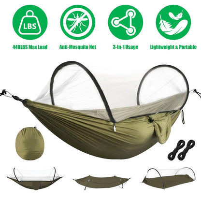 Hammock with Mosquito Net 3-in-1 Portable 440lbs