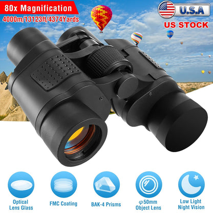 HD Binoculars with FMC Lens Low Light Night Vision Telescope