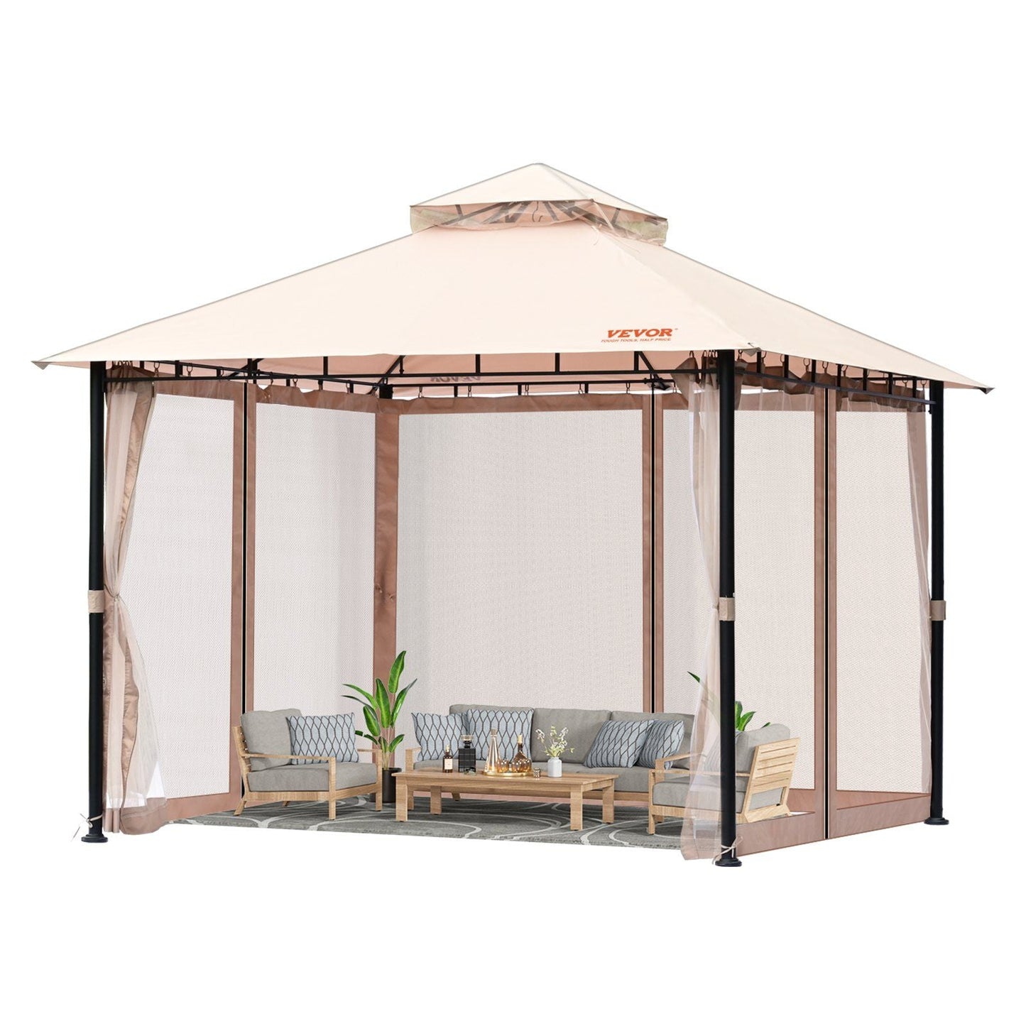 10 x 10 FT  Gazebo, with Mosquito Netting