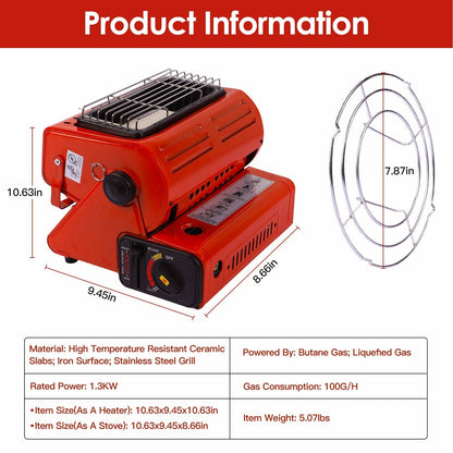 2 in 1 Portable Butane Burner Heater/ Stove