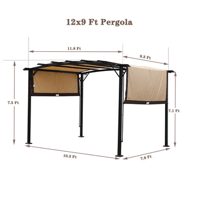 Pergola Gazebo - Steel Frame Sun Shelter
