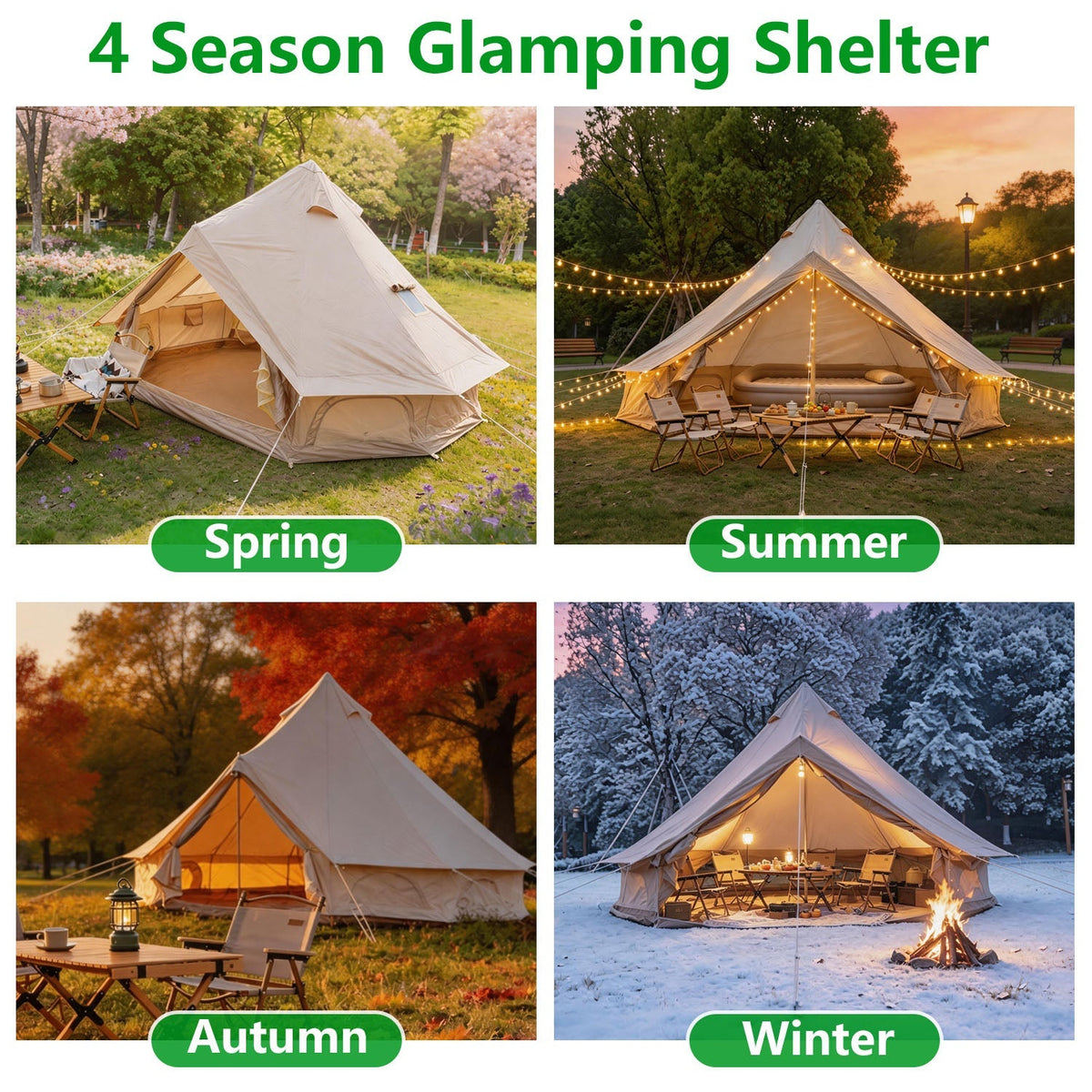 Oxford Bell Tent 13.1FT with Stove Jack