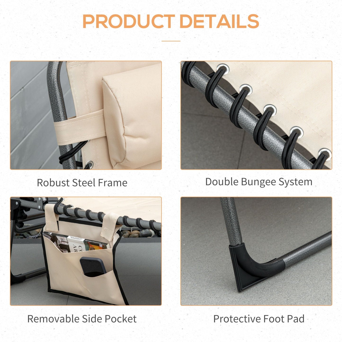 Padded Folding Chaise Lounge Chair