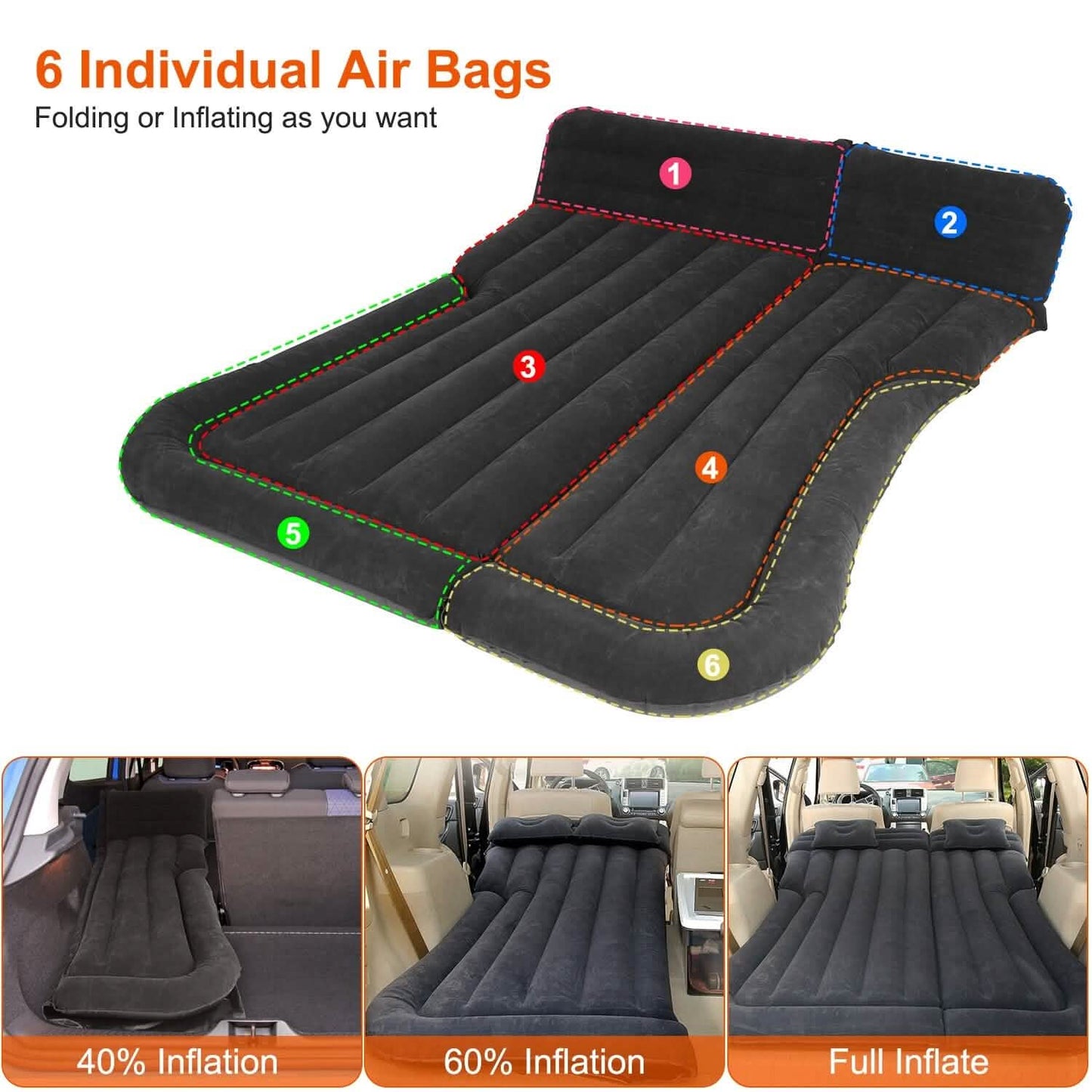 Inflatable SUV Air Mattress with Pillow