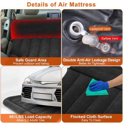 Inflatable SUV Air Mattress with Pillow