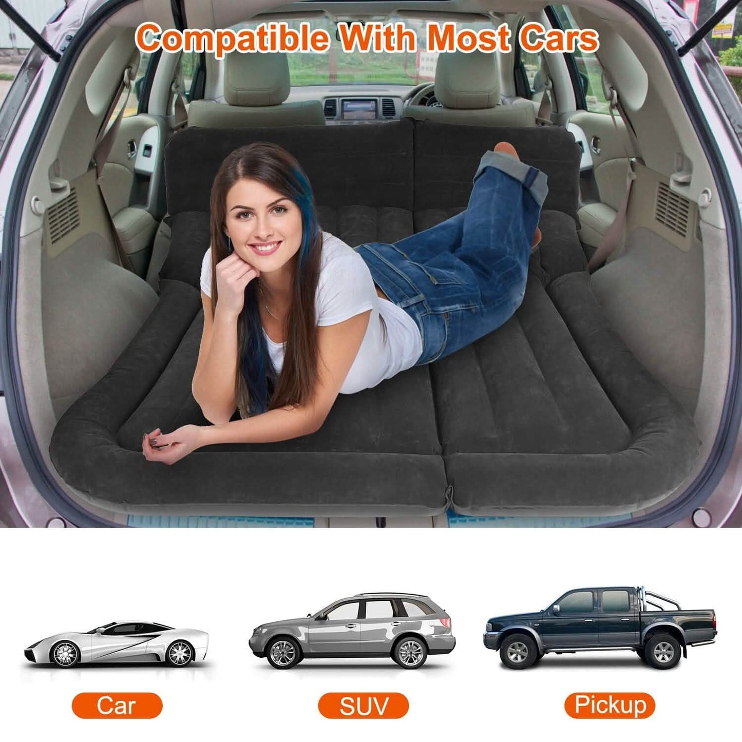 Inflatable SUV Air Mattress with Pillow