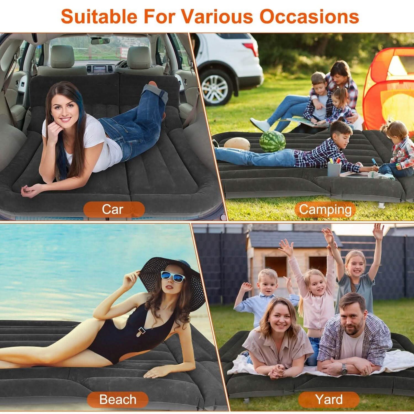 Inflatable SUV Air Mattress with Pillow