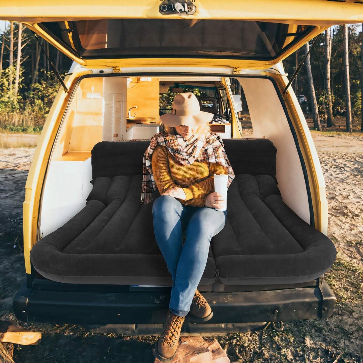 Inflatable SUV Air Mattress with Pillow