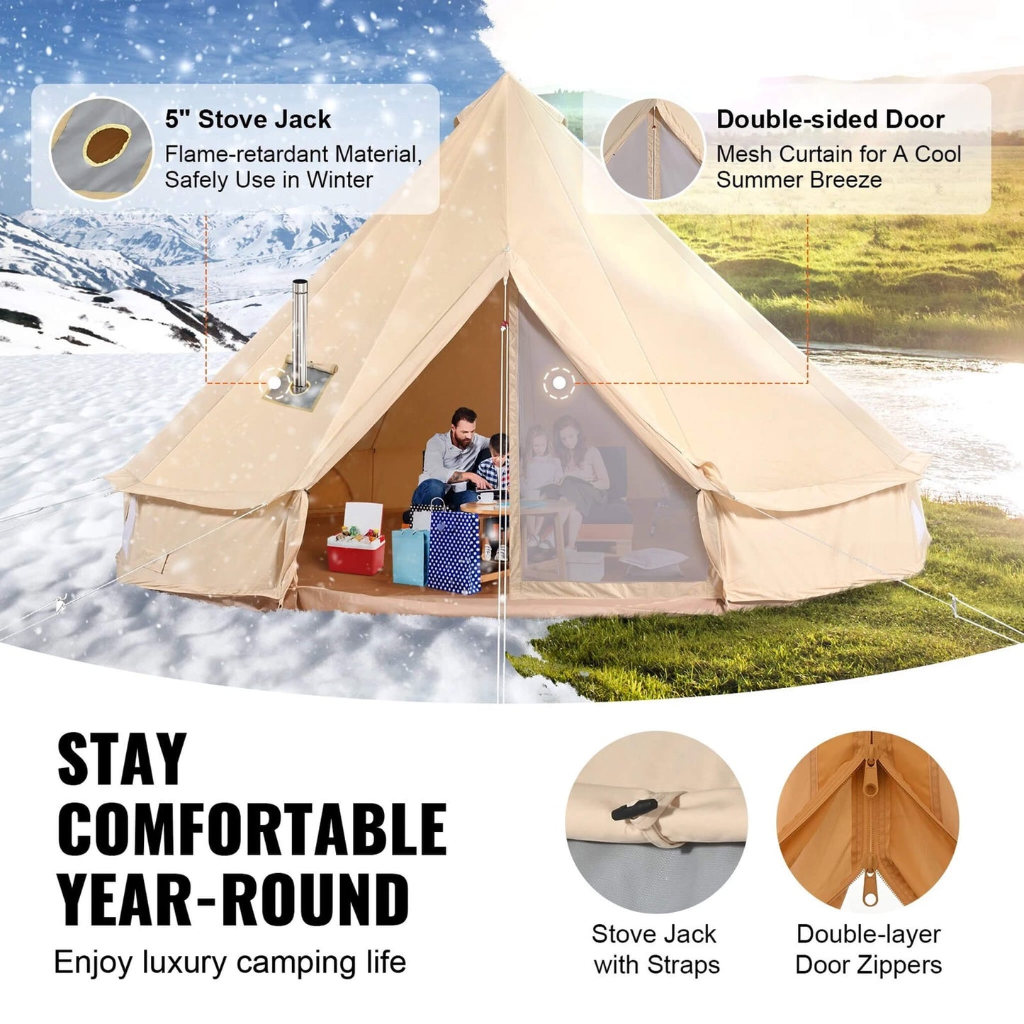 Premium 4-Season Camping Yurt Tent